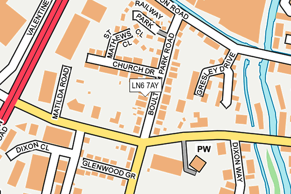 LN6 7AY map - OS OpenMap – Local (Ordnance Survey)