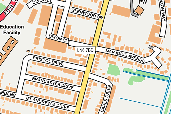 LN6 7BD map - OS OpenMap – Local (Ordnance Survey)