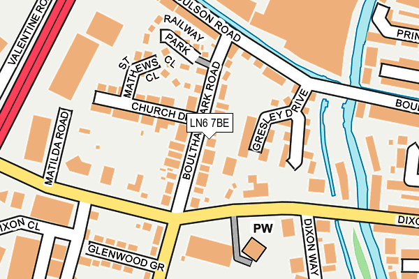 LN6 7BE map - OS OpenMap – Local (Ordnance Survey)