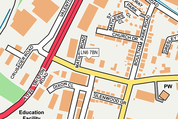 LN6 7BN map - OS OpenMap – Local (Ordnance Survey)