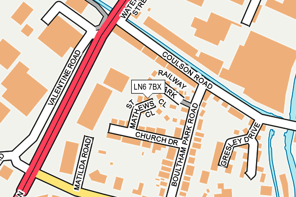 LN6 7BX map - OS OpenMap – Local (Ordnance Survey)