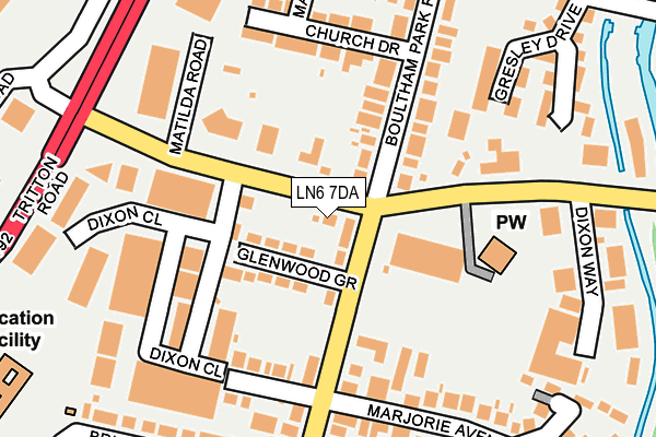 LN6 7DA map - OS OpenMap – Local (Ordnance Survey)