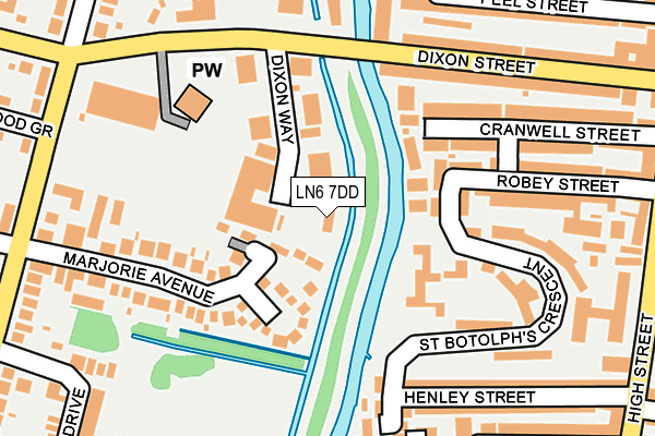 LN6 7DD map - OS OpenMap – Local (Ordnance Survey)