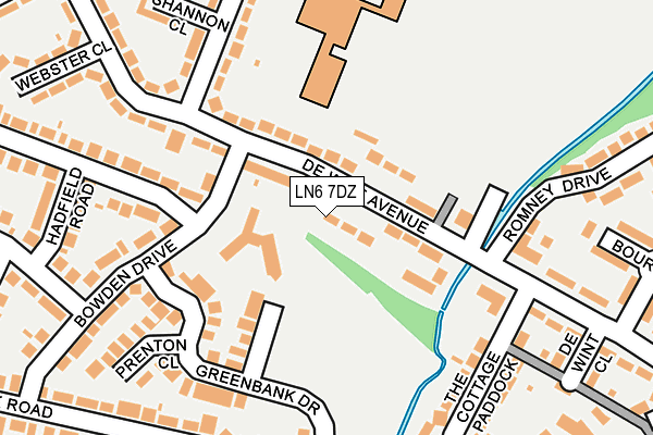 LN6 7DZ map - OS OpenMap – Local (Ordnance Survey)