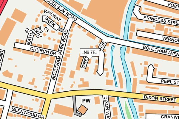 LN6 7EJ map - OS OpenMap – Local (Ordnance Survey)