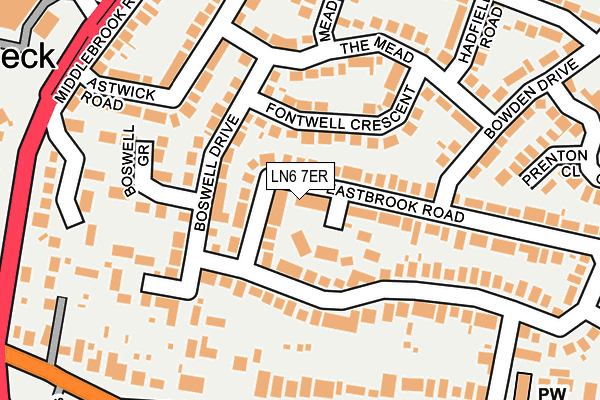 LN6 7ER map - OS OpenMap – Local (Ordnance Survey)