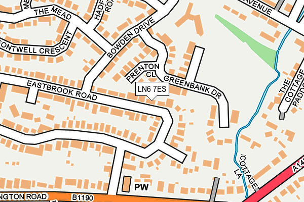 LN6 7ES map - OS OpenMap – Local (Ordnance Survey)