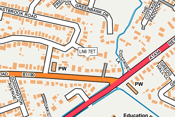 LN6 7ET map - OS OpenMap – Local (Ordnance Survey)