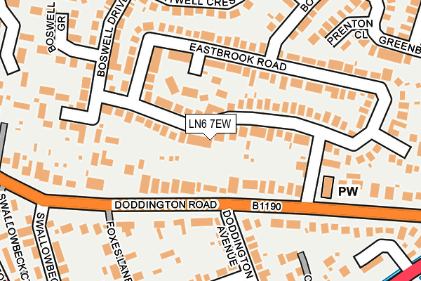LN6 7EW map - OS OpenMap – Local (Ordnance Survey)