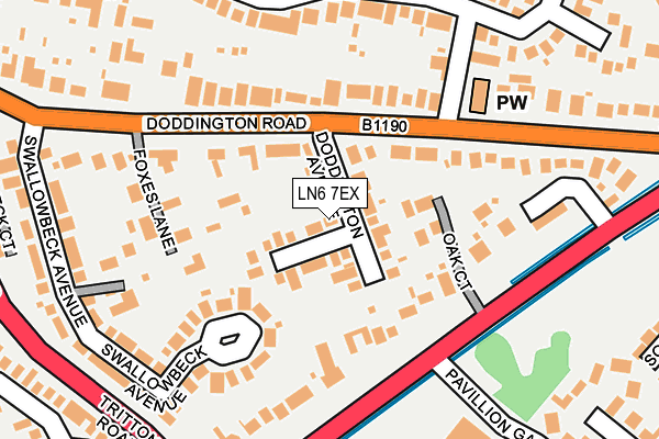 LN6 7EX map - OS OpenMap – Local (Ordnance Survey)