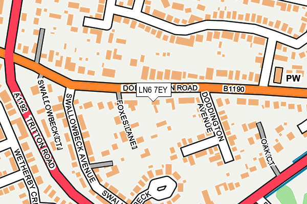 LN6 7EY map - OS OpenMap – Local (Ordnance Survey)