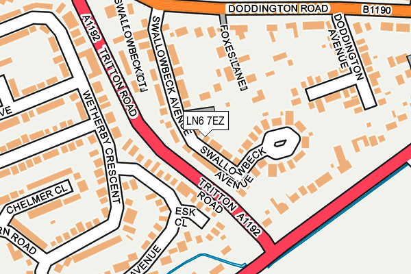 LN6 7EZ map - OS OpenMap – Local (Ordnance Survey)