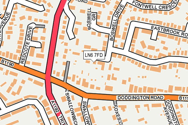 LN6 7FD map - OS OpenMap – Local (Ordnance Survey)