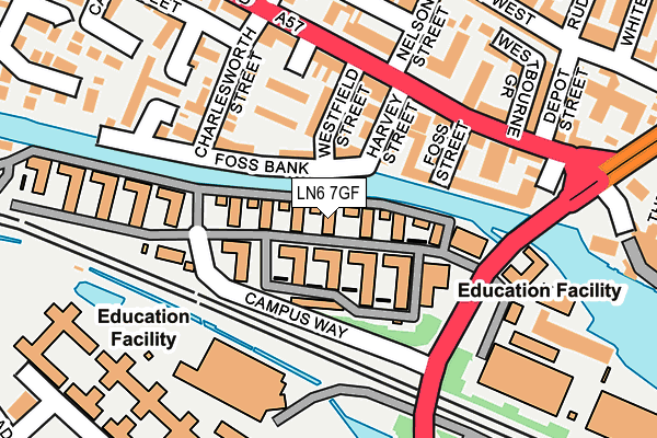 LN6 7GF map - OS OpenMap – Local (Ordnance Survey)