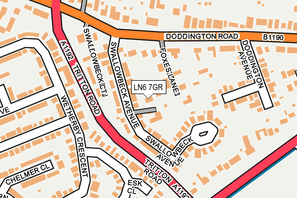 LN6 7GR map - OS OpenMap – Local (Ordnance Survey)