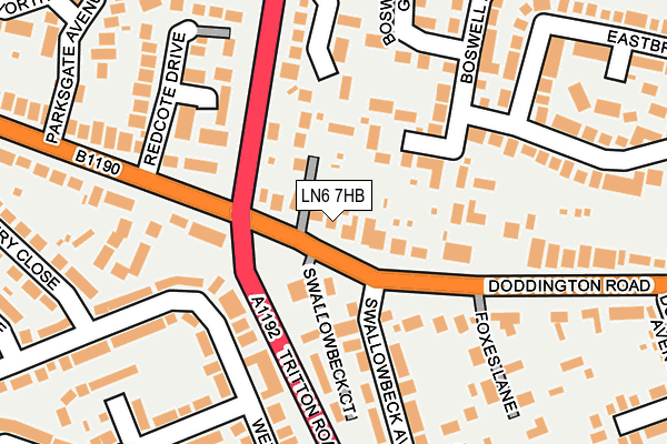 LN6 7HB map - OS OpenMap – Local (Ordnance Survey)
