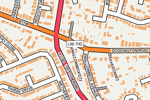 LN6 7HD map - OS OpenMap – Local (Ordnance Survey)