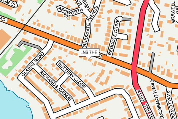 LN6 7HE map - OS OpenMap – Local (Ordnance Survey)