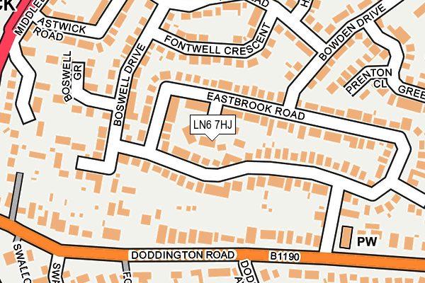LN6 7HJ map - OS OpenMap – Local (Ordnance Survey)
