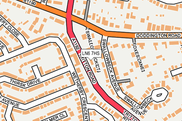 LN6 7HS map - OS OpenMap – Local (Ordnance Survey)