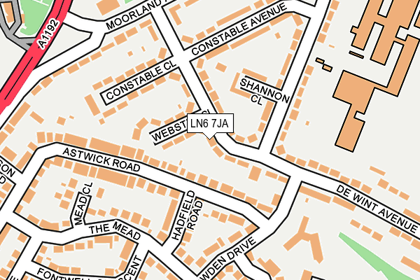 LN6 7JA map - OS OpenMap – Local (Ordnance Survey)