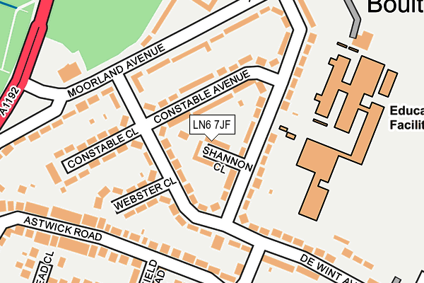 LN6 7JF map - OS OpenMap – Local (Ordnance Survey)