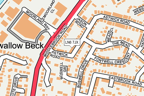 LN6 7JX map - OS OpenMap – Local (Ordnance Survey)