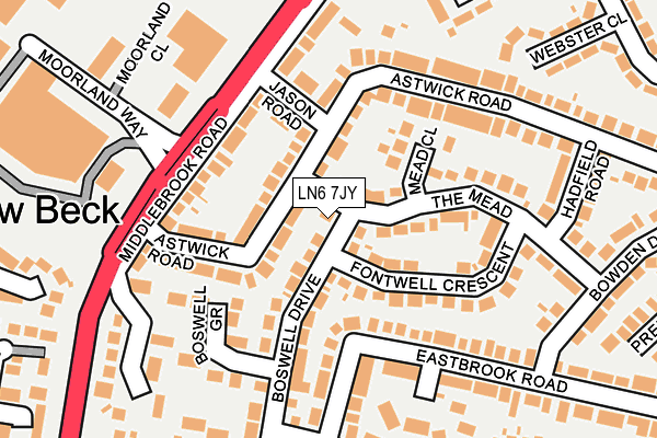 LN6 7JY map - OS OpenMap – Local (Ordnance Survey)