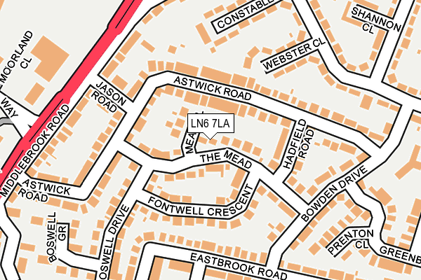 LN6 7LA map - OS OpenMap – Local (Ordnance Survey)
