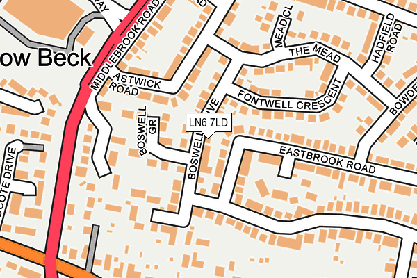 LN6 7LD map - OS OpenMap – Local (Ordnance Survey)