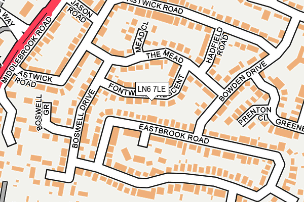 LN6 7LE map - OS OpenMap – Local (Ordnance Survey)