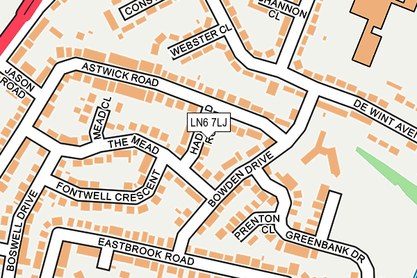 LN6 7LJ map - OS OpenMap – Local (Ordnance Survey)