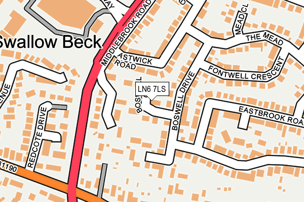 LN6 7LS map - OS OpenMap – Local (Ordnance Survey)