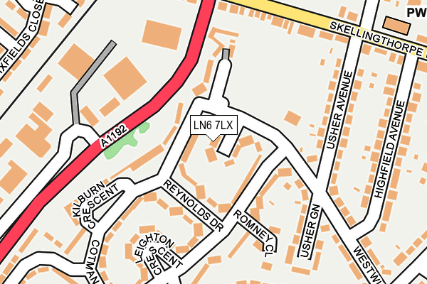 LN6 7LX map - OS OpenMap – Local (Ordnance Survey)