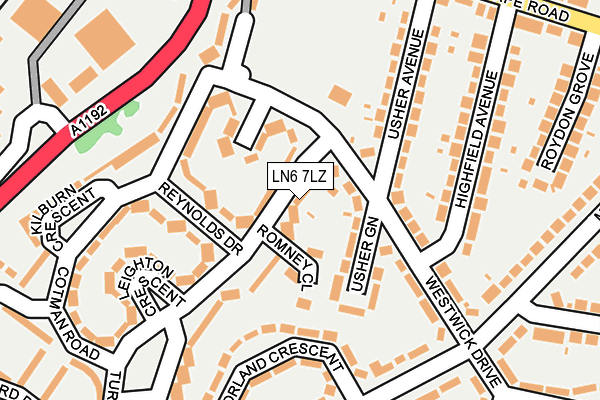 LN6 7LZ map - OS OpenMap – Local (Ordnance Survey)
