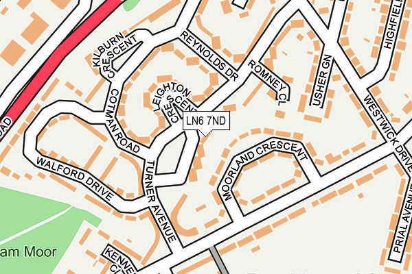 LN6 7ND map - OS OpenMap – Local (Ordnance Survey)