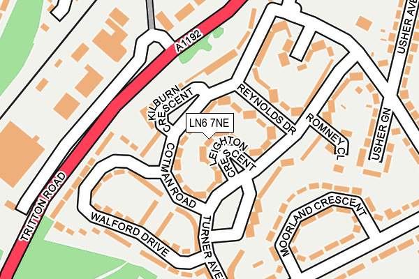 LN6 7NE map - OS OpenMap – Local (Ordnance Survey)