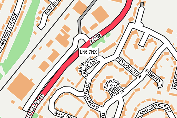 LN6 7NX map - OS OpenMap – Local (Ordnance Survey)