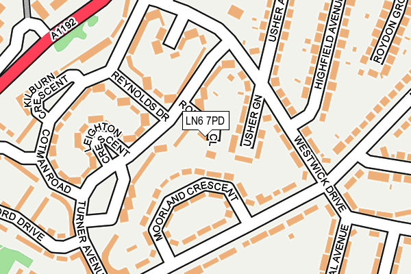 LN6 7PD map - OS OpenMap – Local (Ordnance Survey)