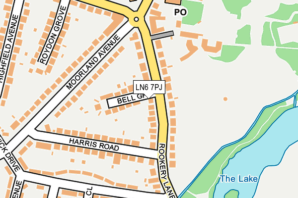 LN6 7PJ map - OS OpenMap – Local (Ordnance Survey)