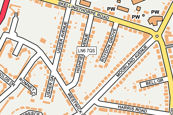 LN6 7QS map - OS OpenMap – Local (Ordnance Survey)