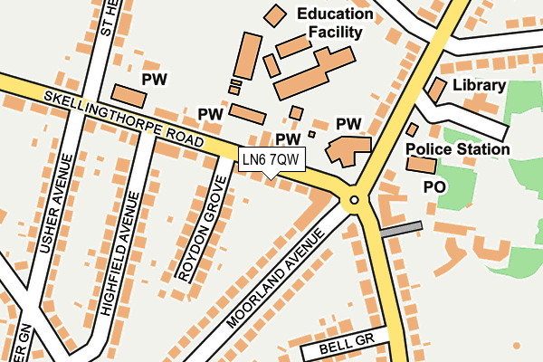 LN6 7QW map - OS OpenMap – Local (Ordnance Survey)