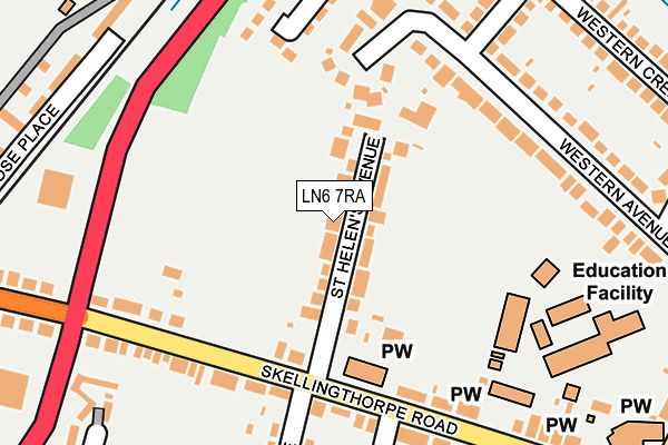 LN6 7RA map - OS OpenMap – Local (Ordnance Survey)