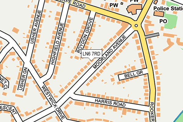 LN6 7RD map - OS OpenMap – Local (Ordnance Survey)