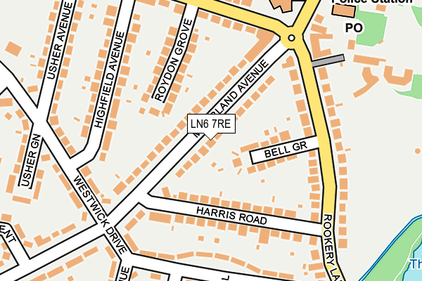 LN6 7RE map - OS OpenMap – Local (Ordnance Survey)