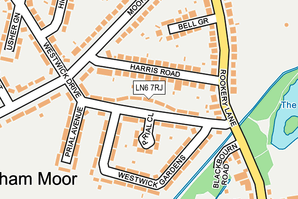 LN6 7RJ map - OS OpenMap – Local (Ordnance Survey)