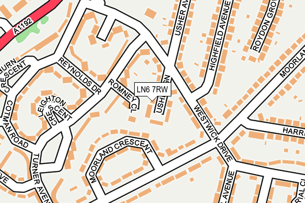 LN6 7RW map - OS OpenMap – Local (Ordnance Survey)