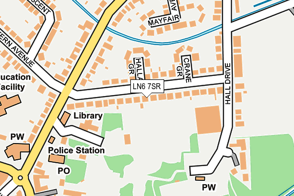 LN6 7SR map - OS OpenMap – Local (Ordnance Survey)