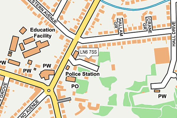 LN6 7SS map - OS OpenMap – Local (Ordnance Survey)