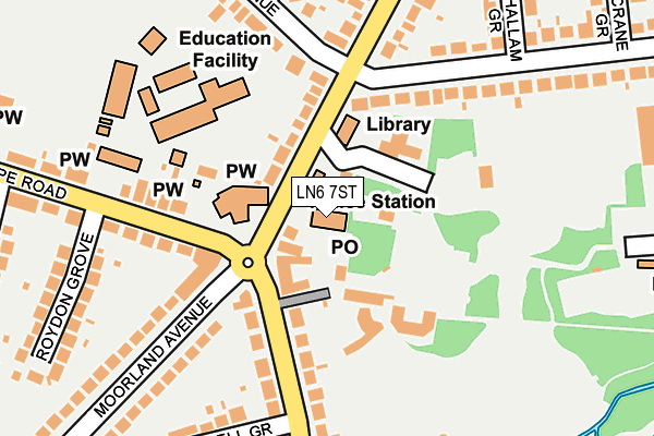 LN6 7ST map - OS OpenMap – Local (Ordnance Survey)